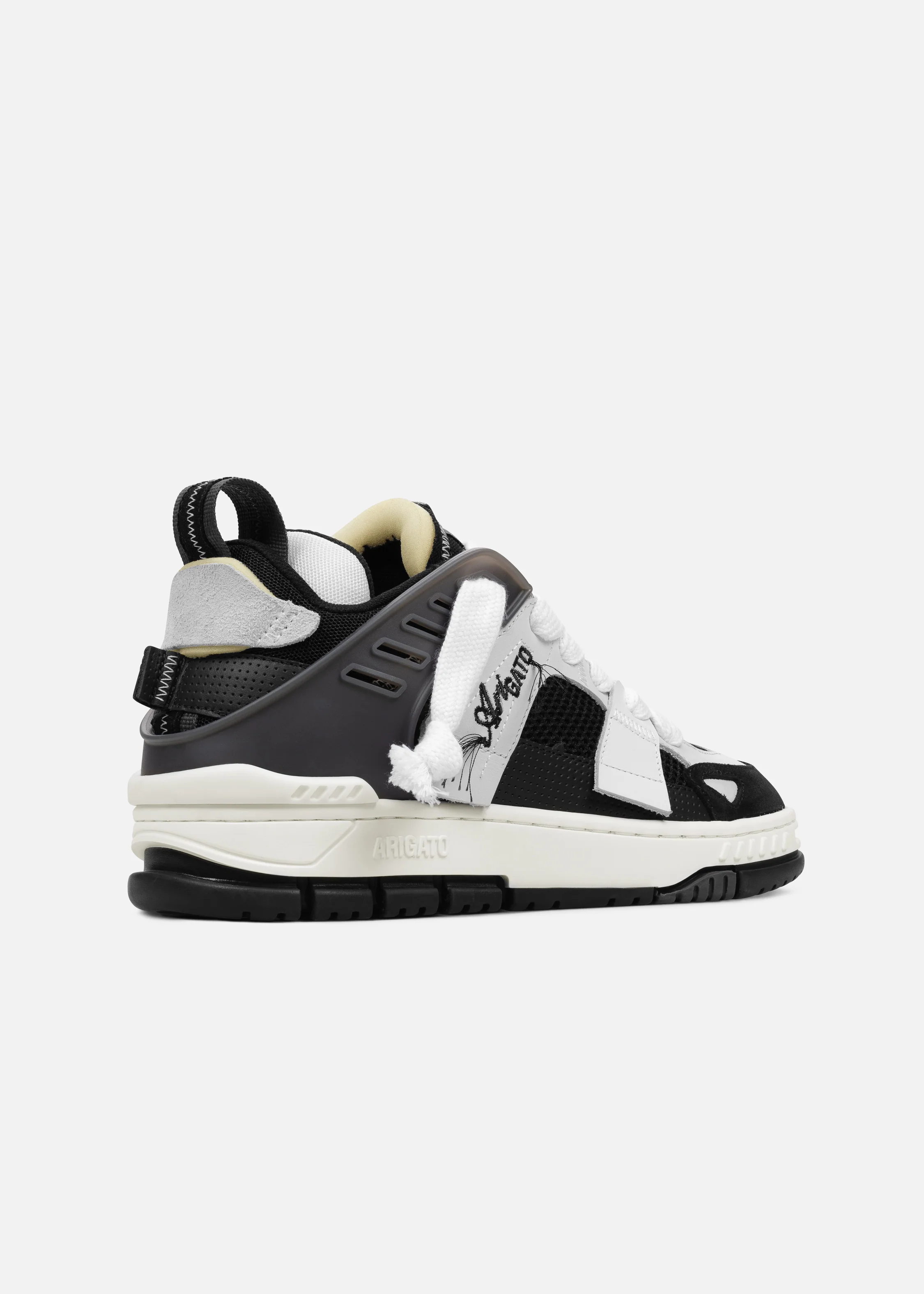 W Area Patchwork Black/White Leather/Suede - Image 4