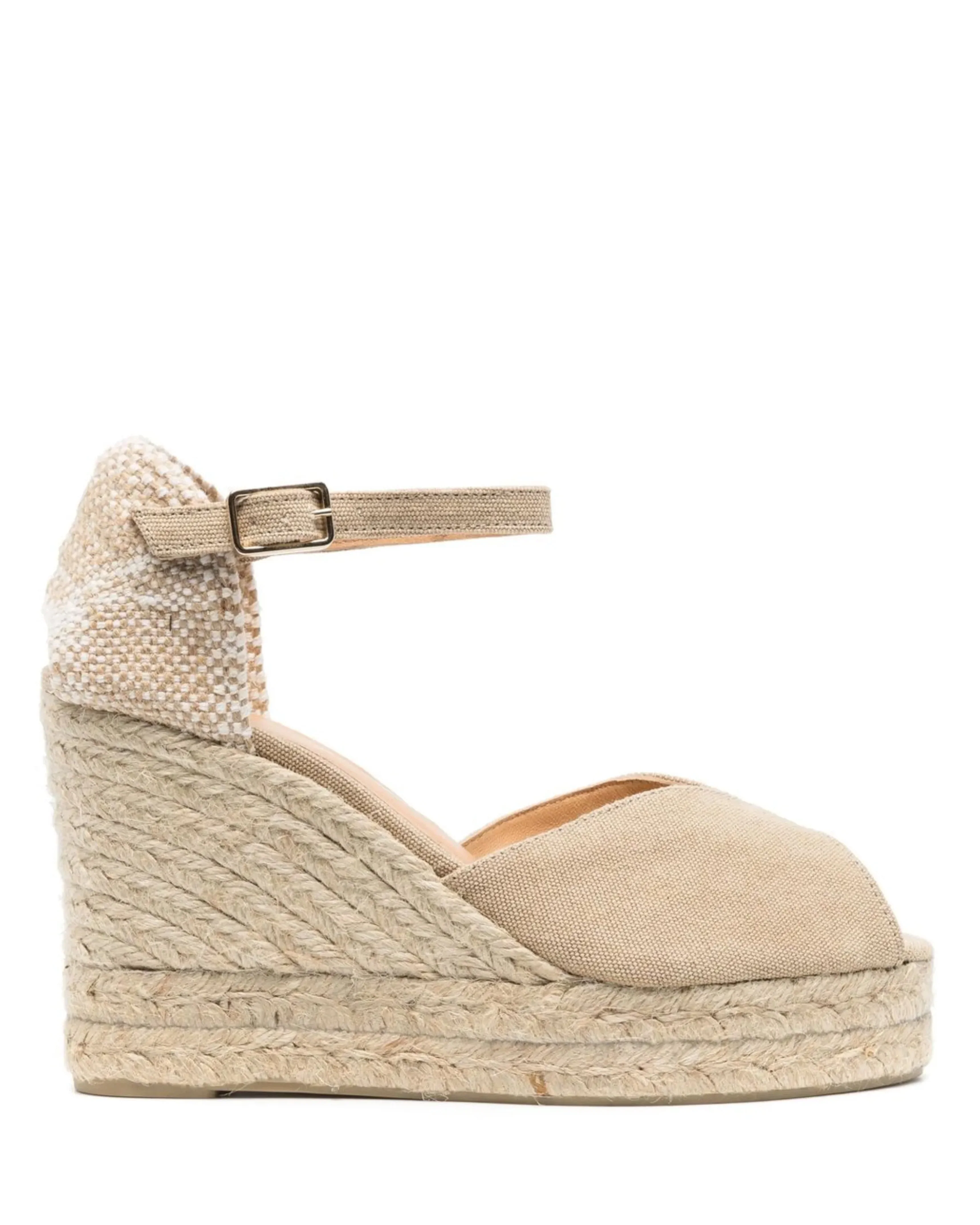 Bianca 8ED Sand Peeptoe Wedge Espadrille