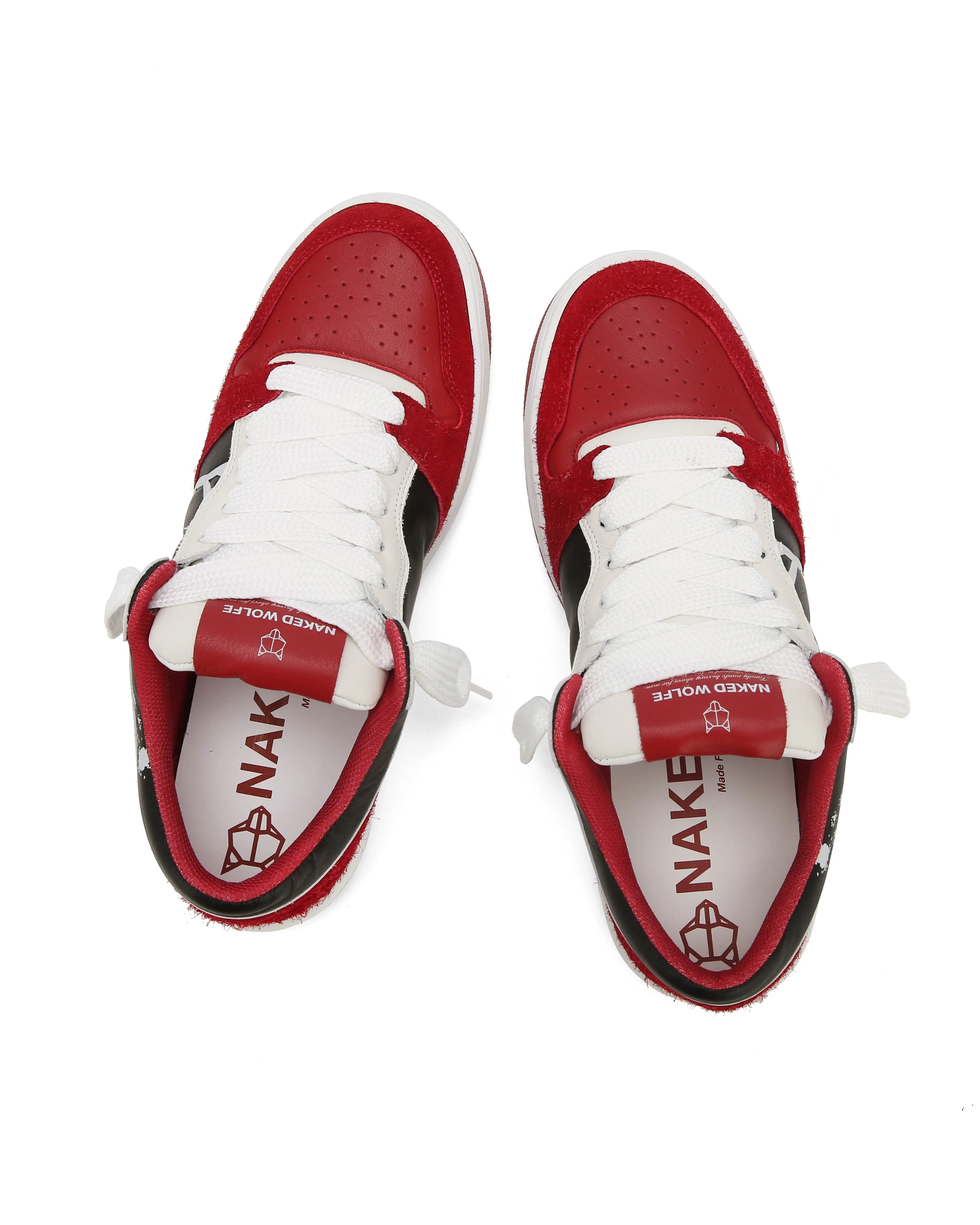 CM-00 Black Lth / White Lth / Hairy Red Suede Comb - Image 3