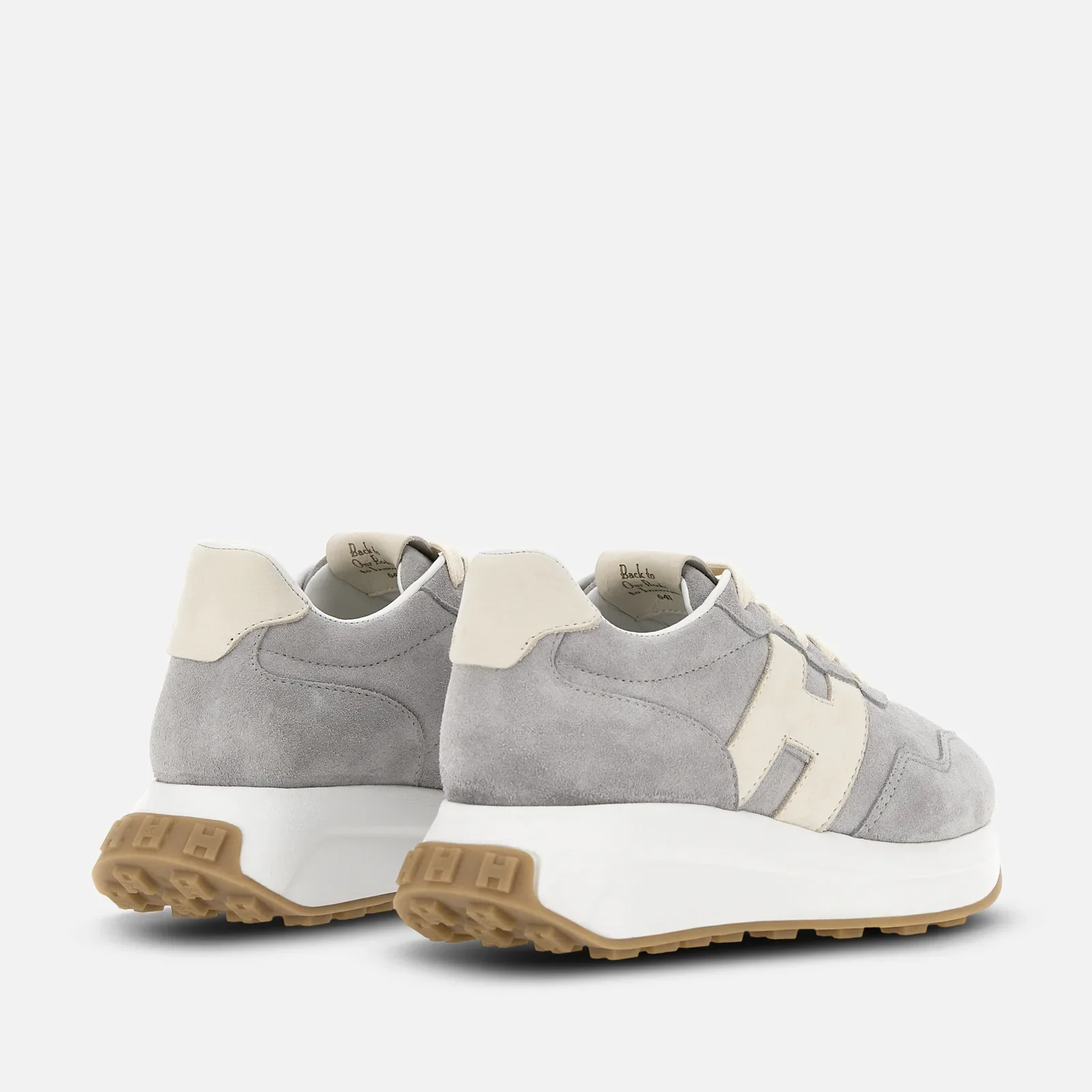 M H Patch Running Sneaker Grey Suede - Image 7