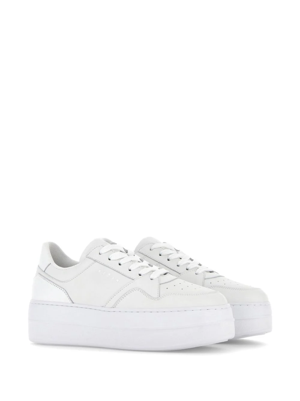 W Platform Sneaker White Leather - Image 4