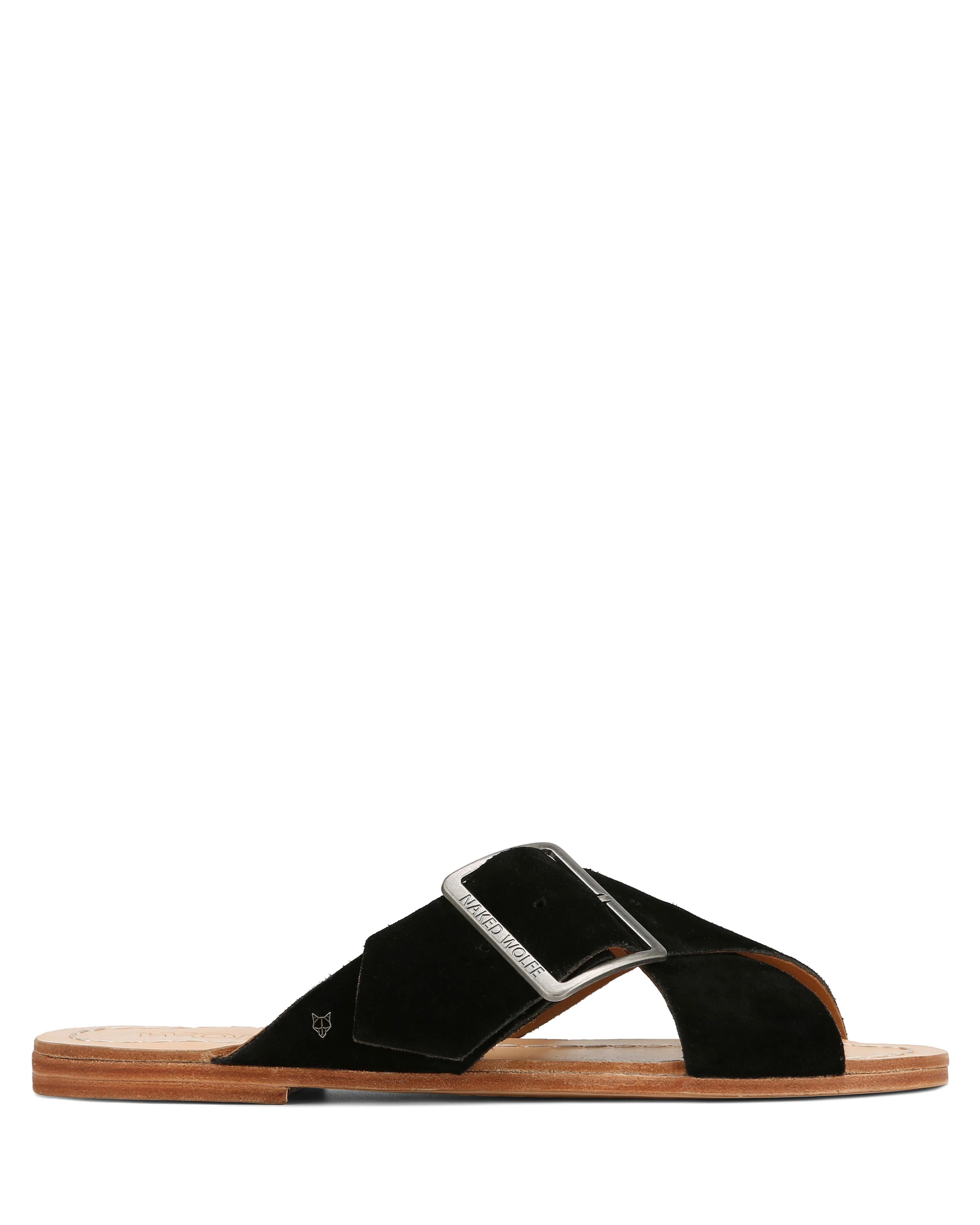 The Magnum Sandal Black Suede